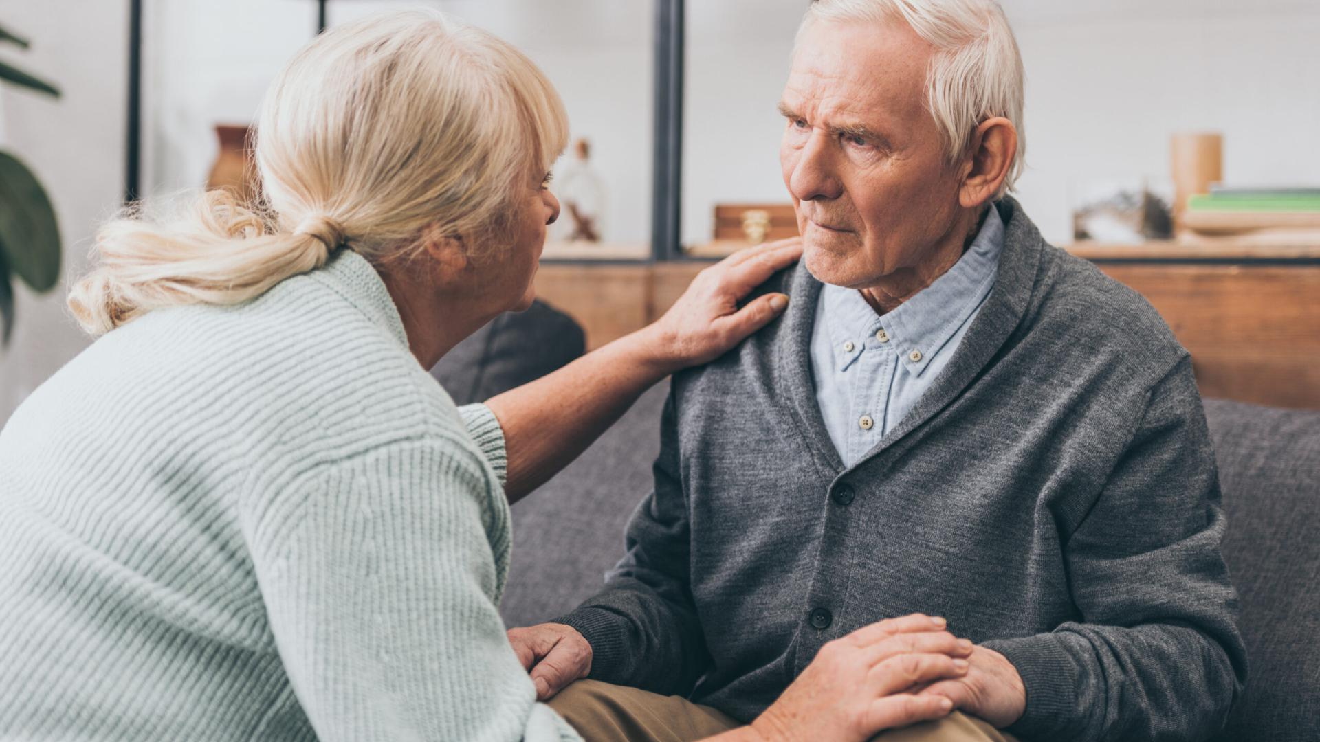 Elderly man with carer